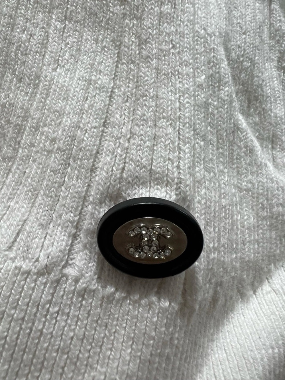 CHANEL SS21 White Ribbed Knit Cotton Top FR 36 - Picture 3 of 5